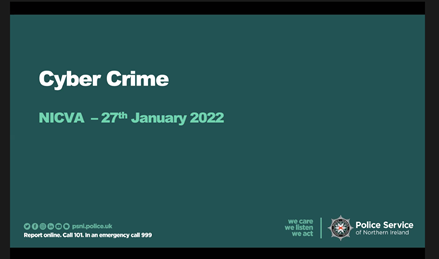 This morning <a href="/NICVA/">NICVA</a> hosted a seminar on Cyber Crime that included a very informative presentation from the <a href="/PoliceServiceNI/">Police Service NI</a> Cyber Protect Officer

The discussion provided an overview of online dangers to be aware of &amp; detailed advice on best ways to protect your organisation ⬇️🧵