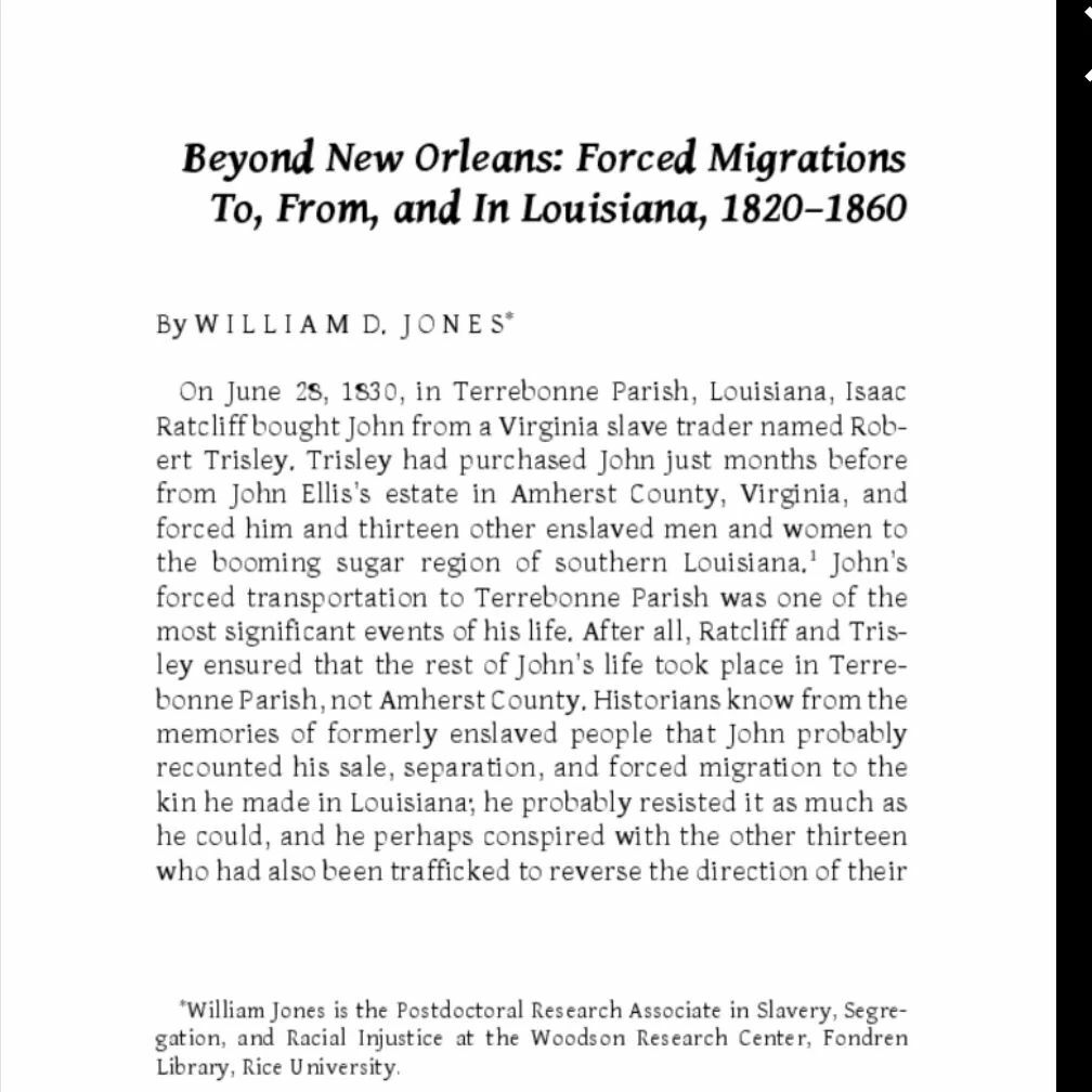 adphdbooks's tweet photo. Beyond New Orleans: Forced Migrations To, From, and In Louisiana, 1820–1860
WILLIAM D. JONES
(Download: https://t.co/IM3dYX2RkW)
#ADPhD #slaveryarchive https://t.co/NFwrHZFBs1 https://t.co/1VztOxHqqD