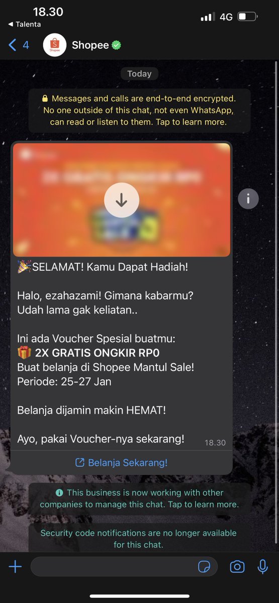 ezash's tweet image. Lho sekarang brand bisa ngepush lewat WhatsApp juga padahal nda install app nya? 🤔