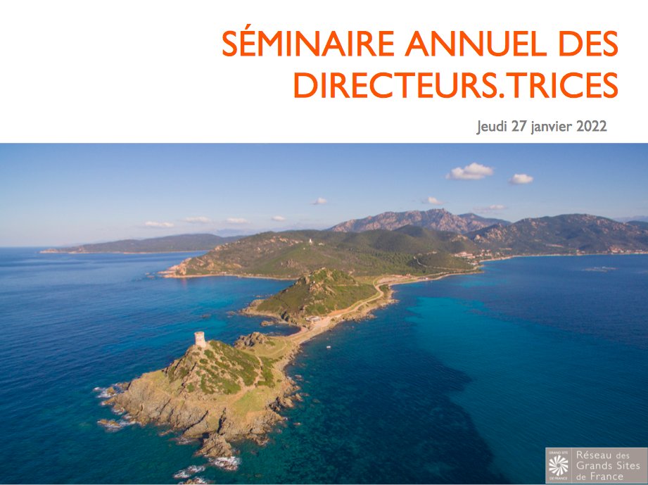 1er jour du séminaire des directeurs du <a href="/grandsitefrance/">Grands Sites France</a> ! Érosion de la #biodiversité, #TransitionÉnergétique, #tourismedurable, plan de #relance, le Réseau des Grands Sites de France s’inscrit dans les enjeux stratégiques nationaux !