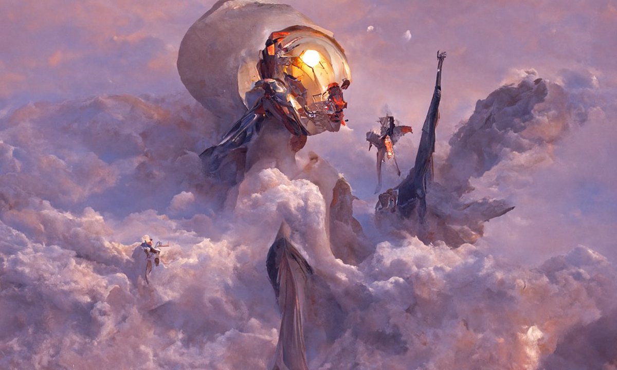 HvnsLstAngel's tweet photo. it’s still completely unfathomable to me that artificial intelligence is able to make art of this caliber 🤯 our lives will be continuously upended by advancements in A.I. tech, for better or worse.. and I’m here for it https://t.co/3KJ654n2aO
