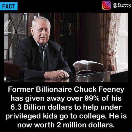 More wealthy folk need to be like Chuck!