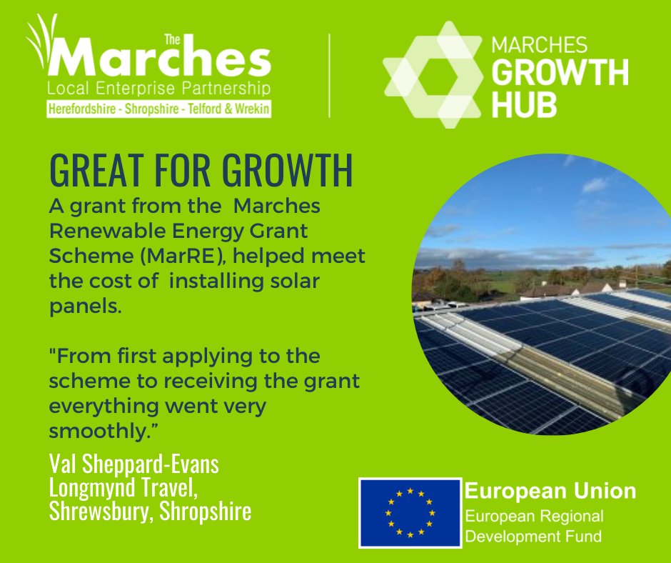 🌱🚌It's a green future for Shropshire's @longmyndtravel 💷 Received a Marches renewable energy grant 🌞Installed solar panels 👍 Saving 3 tonnes of carbon emissions per year Supported by @marcheslep & @marcheshub #greatforgrowth @ShropCouncil @DKShrewsbury