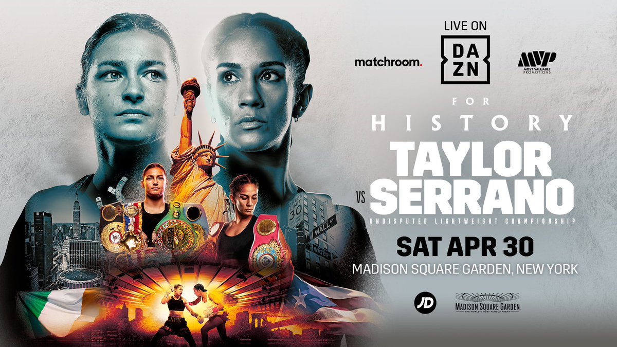 Well, it’s finally on. 

After five years of nearlys and bullshit and bickering (and, in fairness, one big pandemic), Katie Taylor will meet arch rival Amanda Serrano in a headline bout at Madison Square Garden, New York on 30 April.

Even tweeting about it gives me goosebumps!