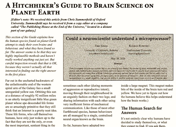 Hitchhiker’s Guide to Brain Science on Planet Earth ow.ly/1L6r50HFuUq #neuroscience