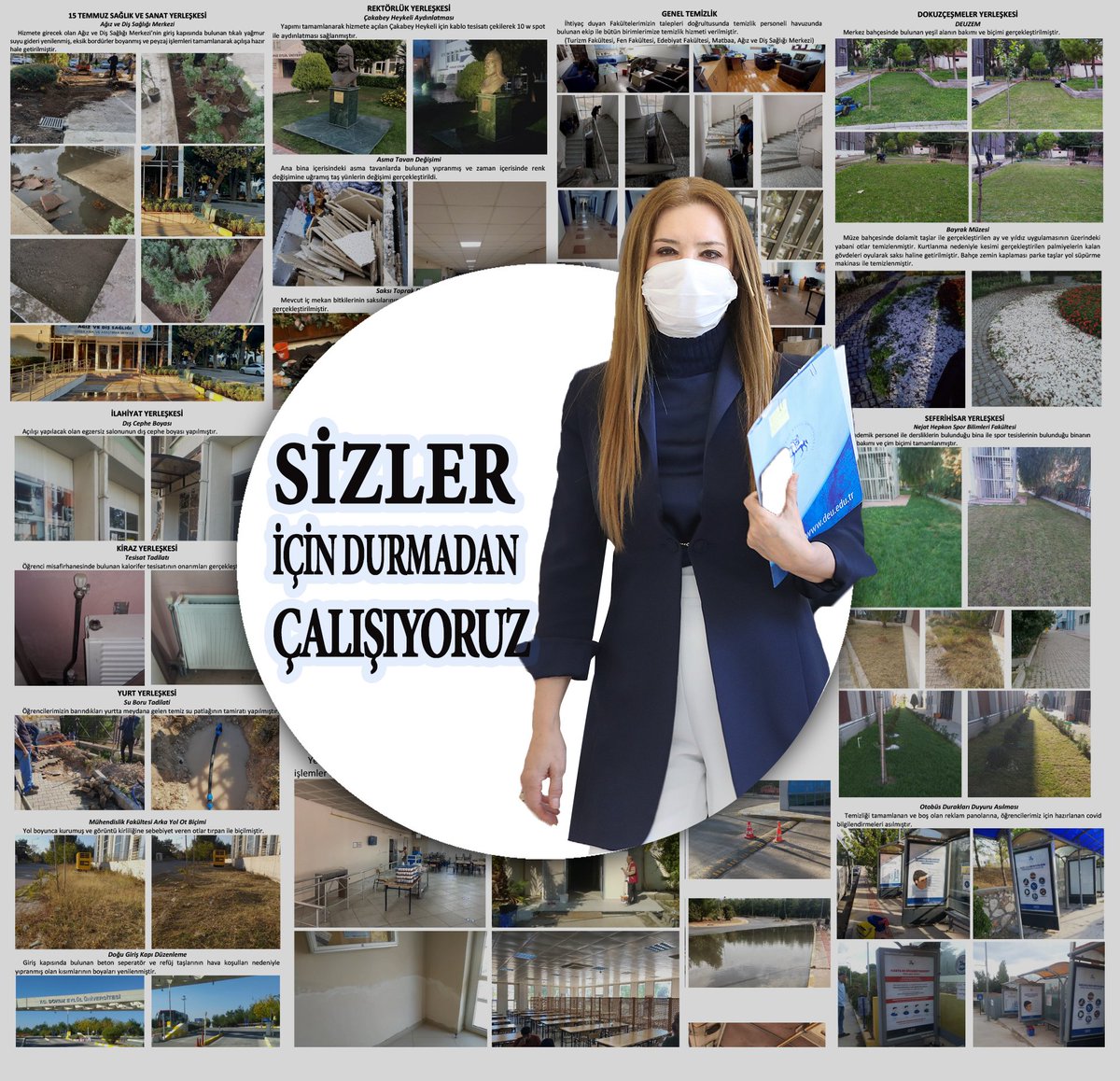 Genel Sekreterliğimize bağlı olarak faaliyetlerine devam eden #universitemDEU Yerleşkeler Koordinasyon Birimimiz💟İzmir'imizin dört bir yanında yer alan akademik ve idari birimlerimizin ihtiyaçlarını👨‍🔧 karşılıyor. Bizler için özveriyle çalışan mensuplarımıza teşekkür ediyoruz👏