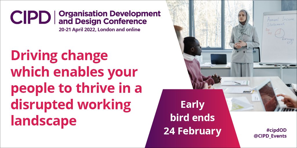 CIPD_Events's tweet photo. Find out how OD&D professionals can influence stakeholder management at the @CIPD Organisation Development and Design Conference on 20-21 April, in London or online. Discover more here: https://t.co/yb01mEi2YP #cipdOD https://t.co/zg7Y4V02Rz