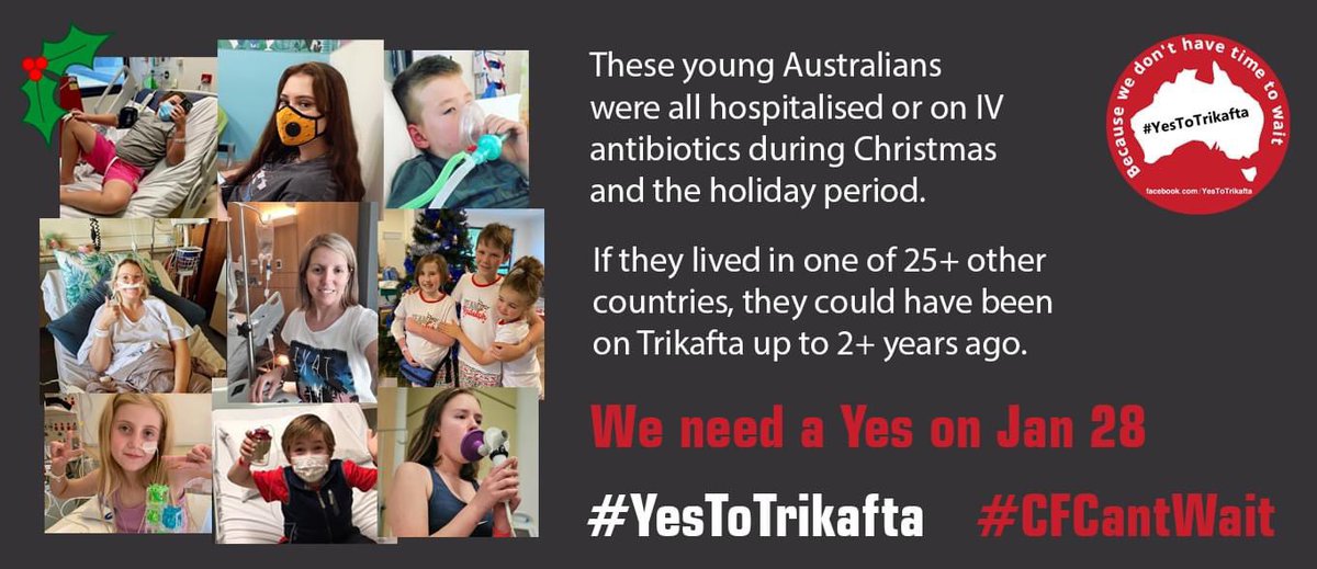 These young Australians were all unwell in hospital over the festive period - @GregHuntMP <a href="/VertexPharma/">Vertex Pharmaceuticals</a> please help us stay well &amp; out of hospital by saying #YesToTrikafta later today