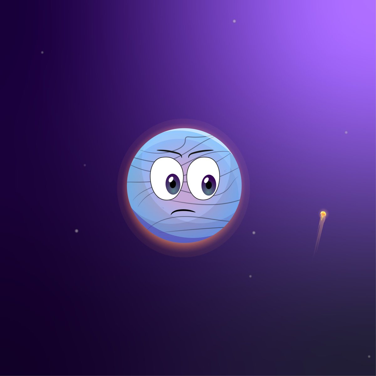 FantasyPlanets's tweet photo. Planet #3
Price: 0.02
A digital art done on Adobe Illustrator, which shows the purple random lined planet watching a meteor passing near it.
#nft #NFTs #NFTCommunity #NFTProject #NFTCollection #NFTcollectibles #nftart #NFTartist #NFTMint #opensea #OpenSeaNFT #NFTLAUNCH https://t.co/JIsjfJWB9F