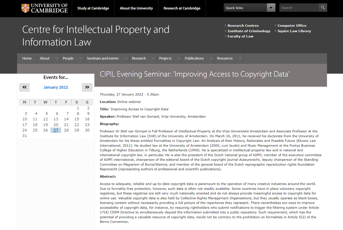 cambridgelaw's tweet photo. This free event starts in 45 minutes, and places are still available to register at: https://t.co/lAuf4oAYo6 - Great if your interested in #Copyright and #CopyrightData https://t.co/5RvReFfWHX