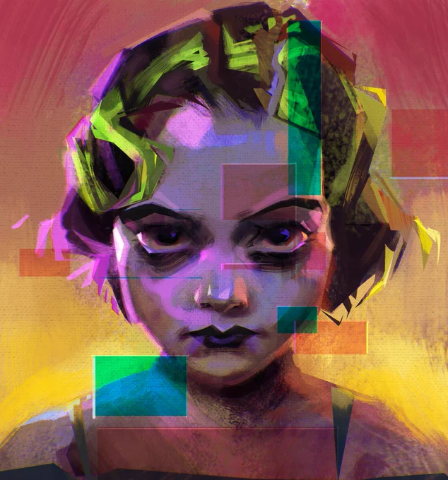 I've been doing so many studies lately, I missed doing stuff that's more my style so I made this today 