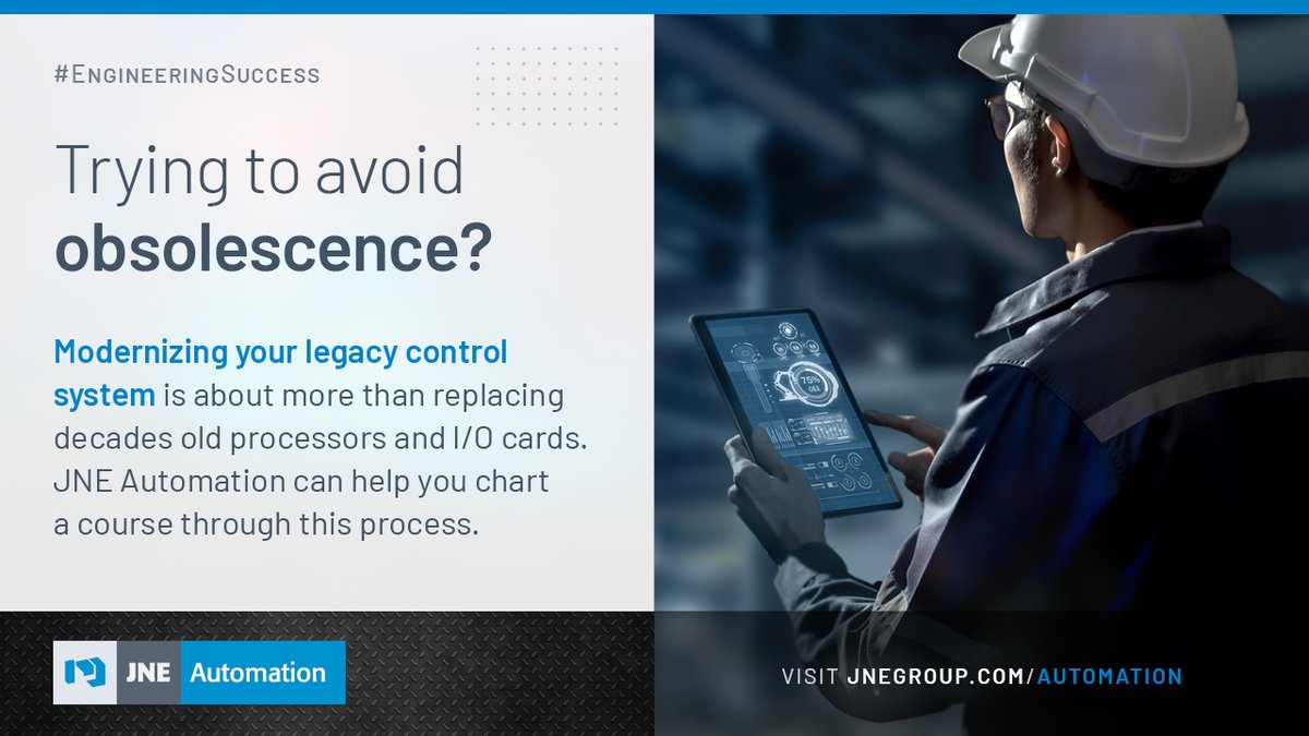 Modernizing legacy control systems is about more than replacing obsolete equipment. It involves thinking about the future &amp; charting a course. Contact automation@jnegroup.com to get started with your control system modernization program with minimal downtime &amp; production impact!