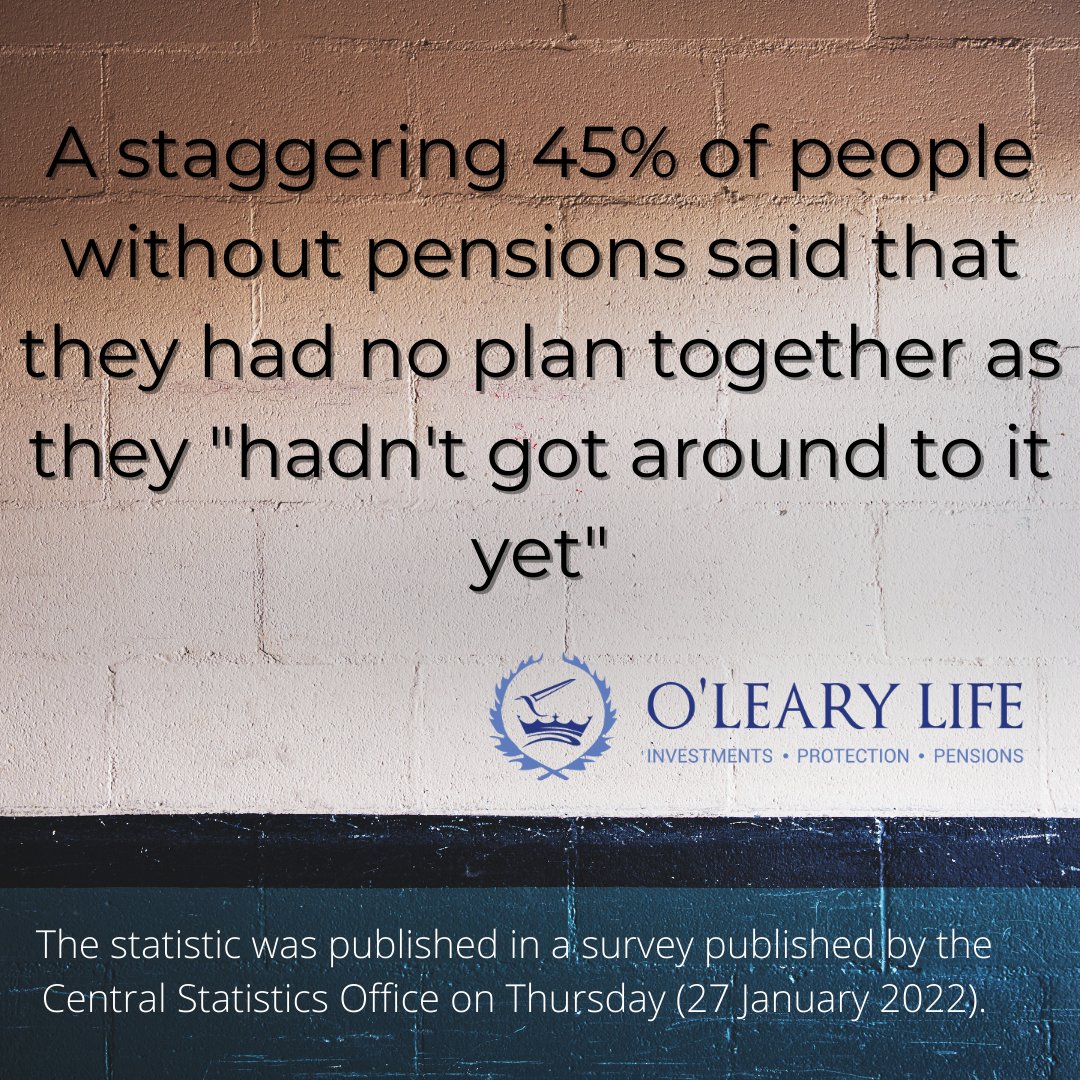 OLearyLandP's tweet photo. Don't delay your pension funding due to perceived hassle. Contact us today if you would like to start saving for retirement. #getadvice #Mallow #Cork #Dublin #Pensions https://t.co/Vsf5uGPMLp