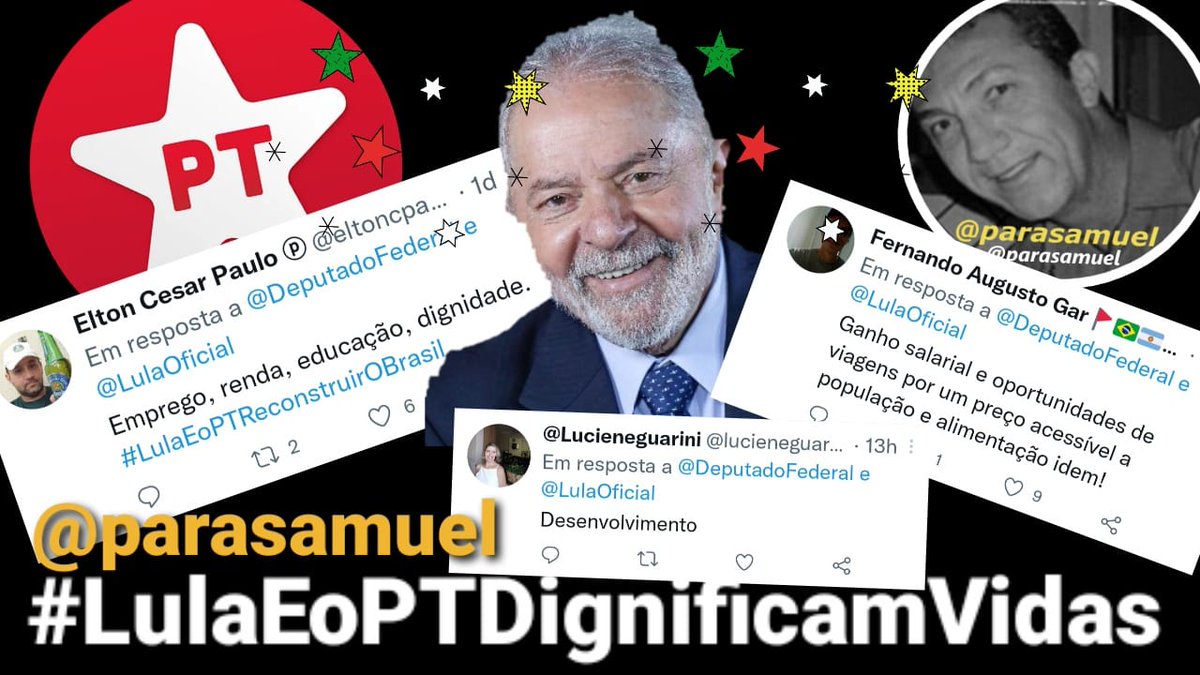 Bora Subir a Tag
#LulaEoPTDignificamVidas
@AClaudejane @Angela89457151 @CalumbiDamaris @CrisVia62092667 @Elen_Sof @Fernand82618113 @Heryrevidice @Jorge39799503 @Lili_afns @marcilioap @Mila_realc @ParodiSouza @RenatoKleberPr1 @sergioba1234 @valthecat40 @MarLic48304673 @laudeci_m