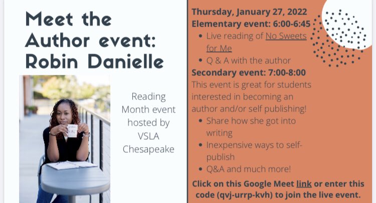 VSLA Chesapeake Chapter (@vslachesapeake) on Twitter photo Join us tonight for this great free event! Please feel free to share with your students and colleagues! <a href="/cpschoolsva/">πΎπππ¨ππ₯πππ π ππͺππ‘ππ ππππ€π€π‘π¨</a> Join us tonight for this great free event! Please feel free to share with your students and colleagues! <a href="/cpschoolsva/">πΎπππ¨ππ₯πππ π ππͺππ‘ππ ππππ€π€π‘π¨</a>