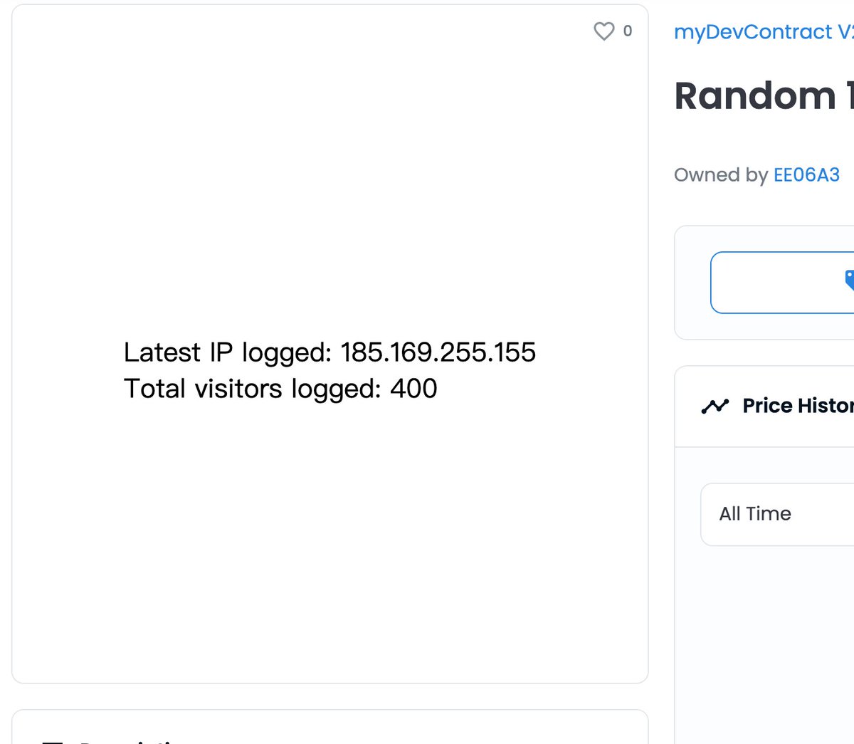 This NFT on OpenSea Will Steal Your IP Address. OpenSea allow vendors, or attackers, to load custom code when someone simply views an NFT listing(XSS attacks)
testnets.opensea.io/assets/0x2f3ee…
code used: everlasting-clever-meter.glitch.me/script.js