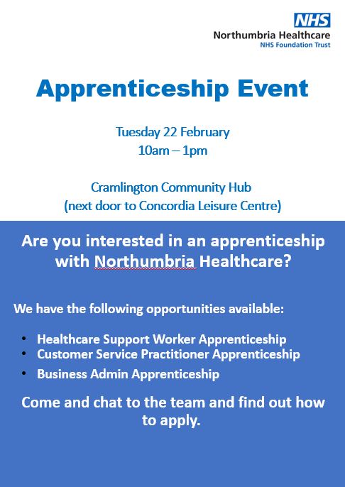 Are you interested in an apprenticeship in healthcare❓ 

If so, why not pop along👇
