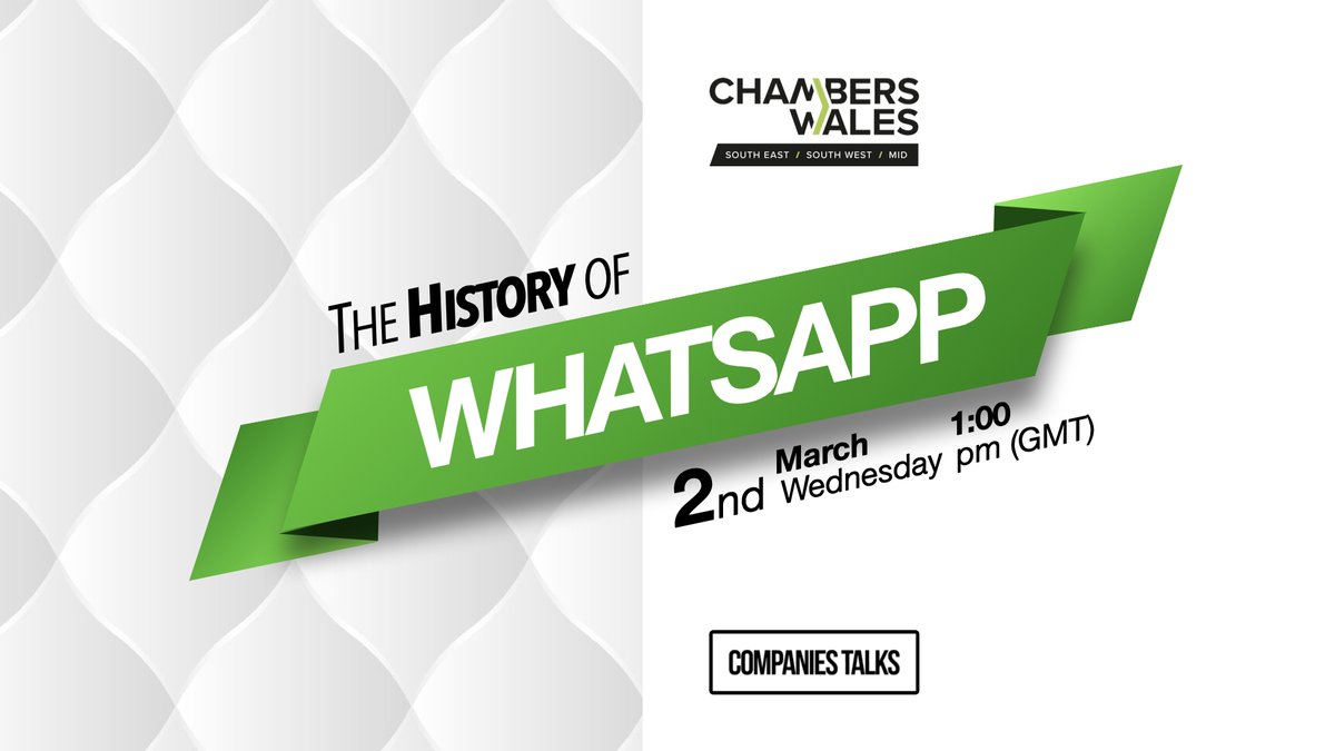 Complex problem solving and determination are skills you need to grow your business, learn more about how these skills were paramount in the creation of #Whatsapp: eventbrite.co.uk/e/the-history-…

Sign up for the rest of Companies Talks series here: cw-seswm.com/events/