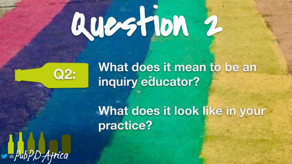 EduRonen's tweet photo. Time is flying...

Q2: What does it mean to be an inquiry educator?
What does it look like in your practice?
#PubPDAfrica https://t.co/RSY78tjllX
