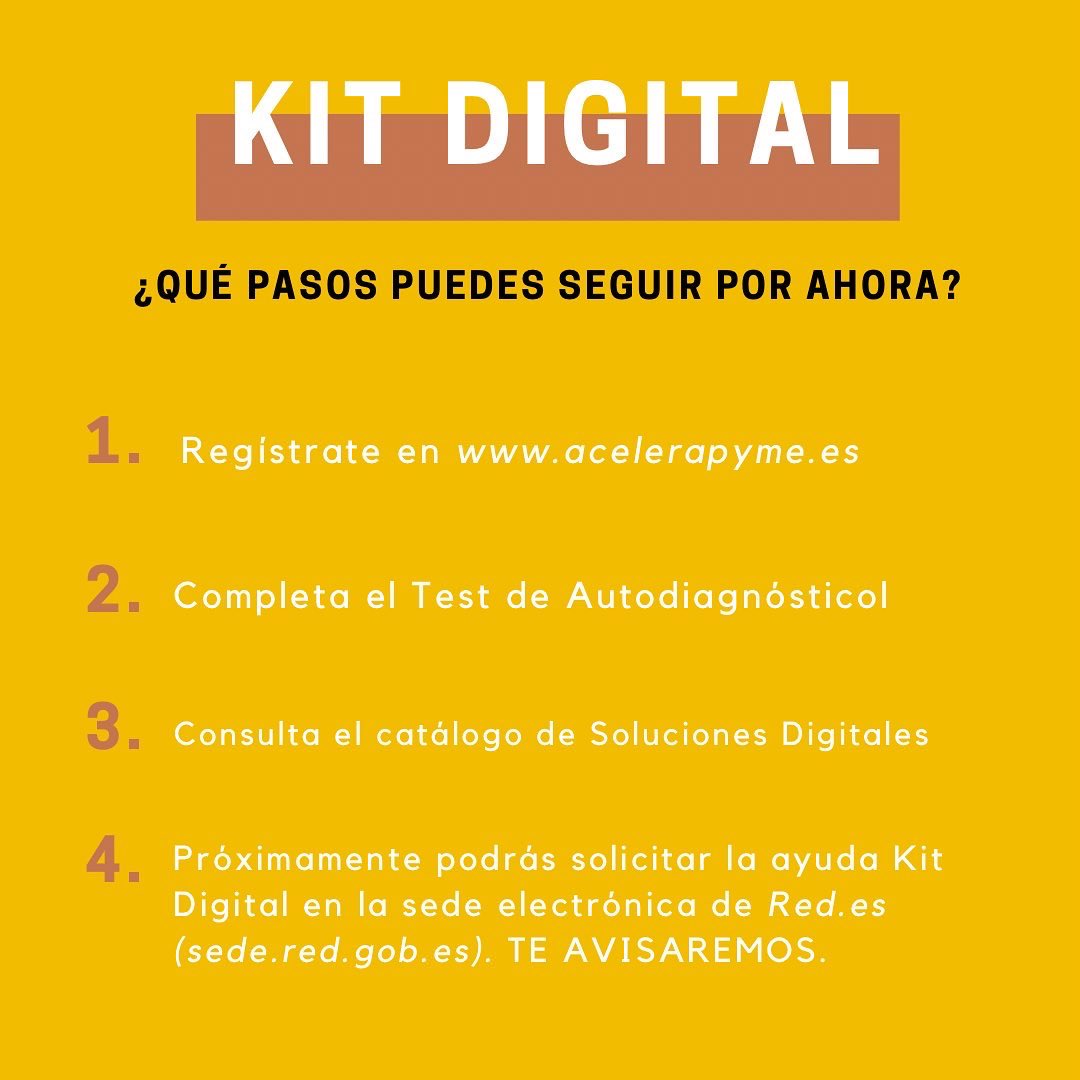 ATENCIÓN A PYMES Y AUTÓNOMOS!
En breve sale el programa Kit Digital de Gobierno de España en el que las empresas y autónomos van a poder beneficiar de ayudas para la digitalización .

Tienes toda la info en red.es <a href="/redpuntoes/">Red.es</a> 

#kitdigital #redpuntoes