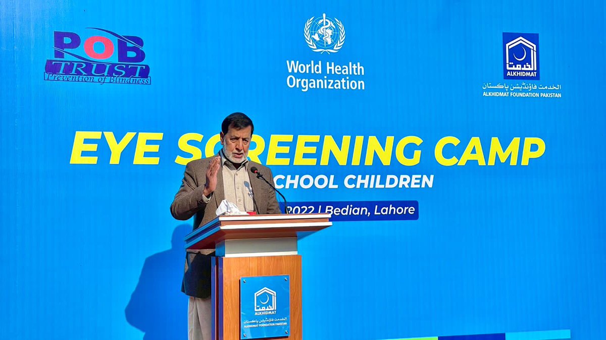 AlkhidmatOrg's tweet photo. WHO's representative to Pakistan, Dr. Palitha attended Eye Screening Camp organized by Alkhidmat &amp; POB Trust. He appreciated AKFP for its efforts. President @MAbdusShakoor shared vision of Alkhidmat with respected guests.
#Alkhidmat #Pakistan #worldhealthorganization #WHO https://t.co/1P4GRcDGG8
