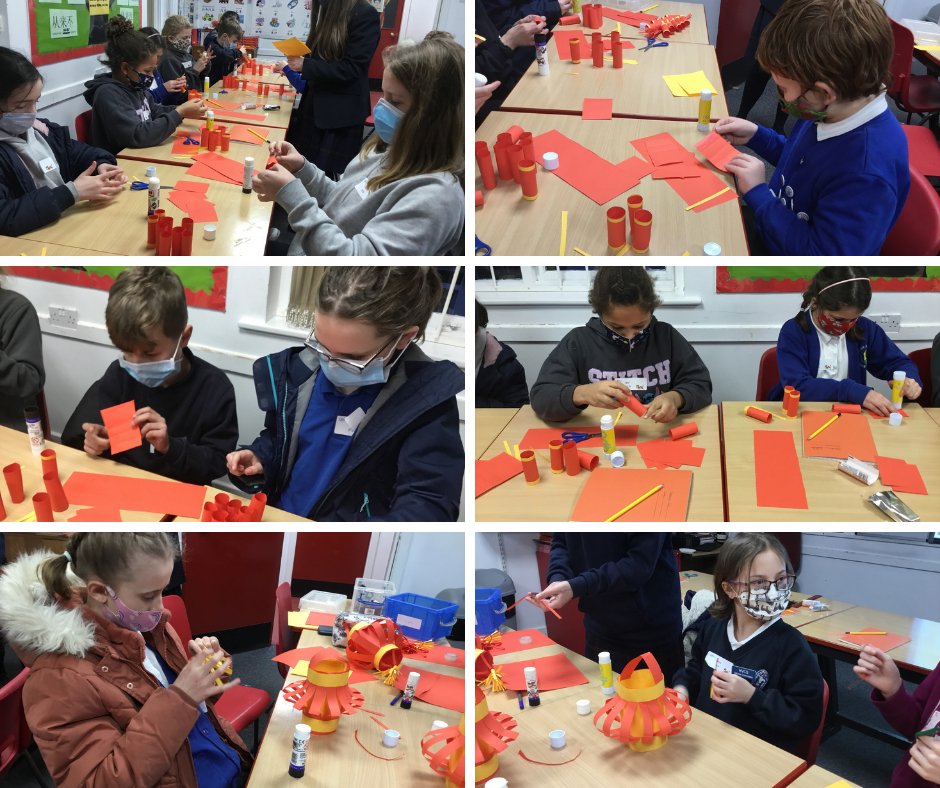 TheQueensSchool's tweet photo. In #MandarinClub this week students got crafty making decorations for Chinese New Year. They also learnt about the legend of “Nian” and why people celebrate the Chinese New Year. #confuciusclassroom #languages #partnerships #Queens https://t.co/weYIM7QngR