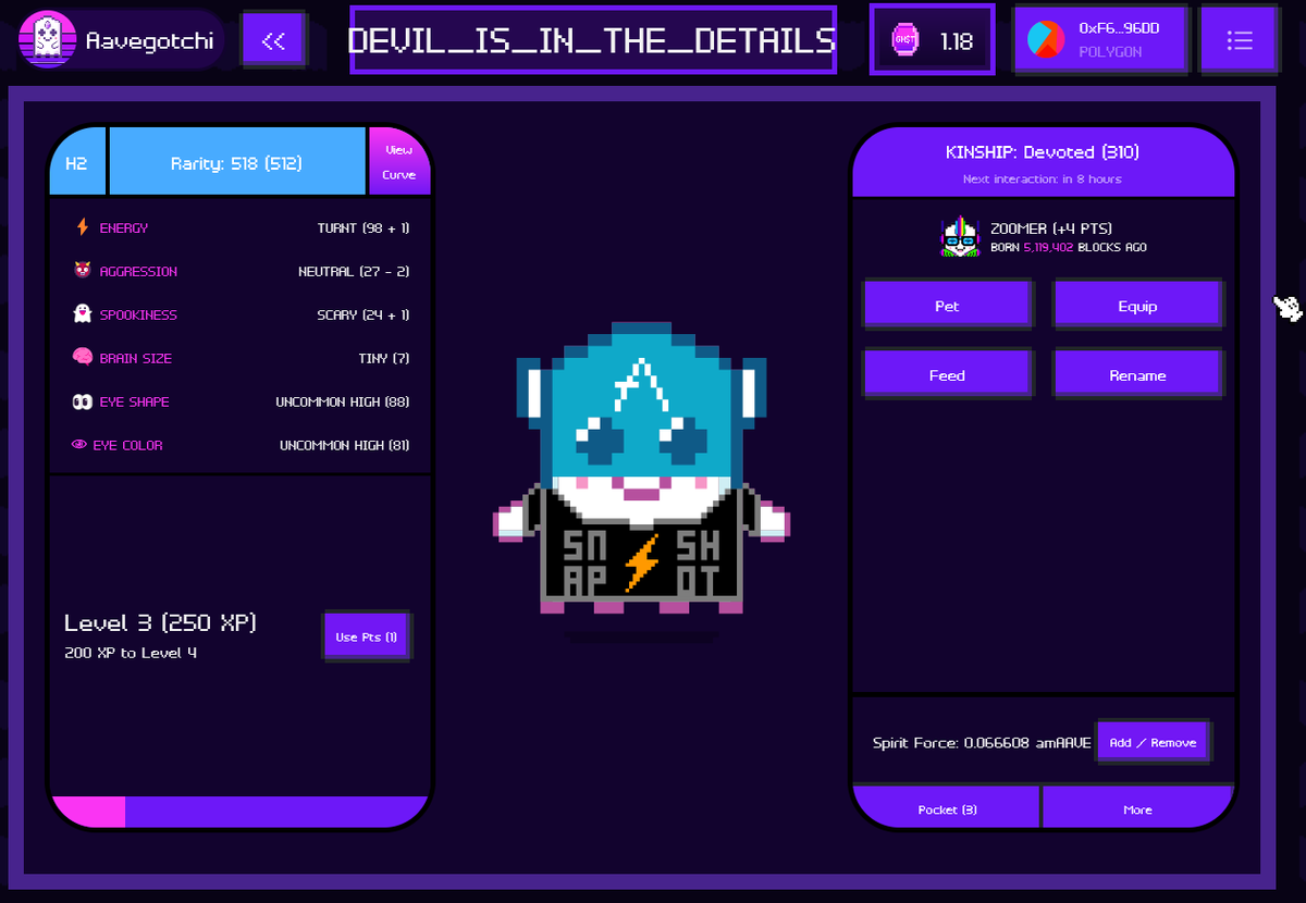chemla_jo's tweet photo. @marczeller @aavegotchi Here is my little beast, fingers crossed! 
Devil is in the details, bring me luck
0xF61397E4b0FF46E78b34D5f72B49b4d46e8c96DD https://t.co/OmKWF5WLWQ