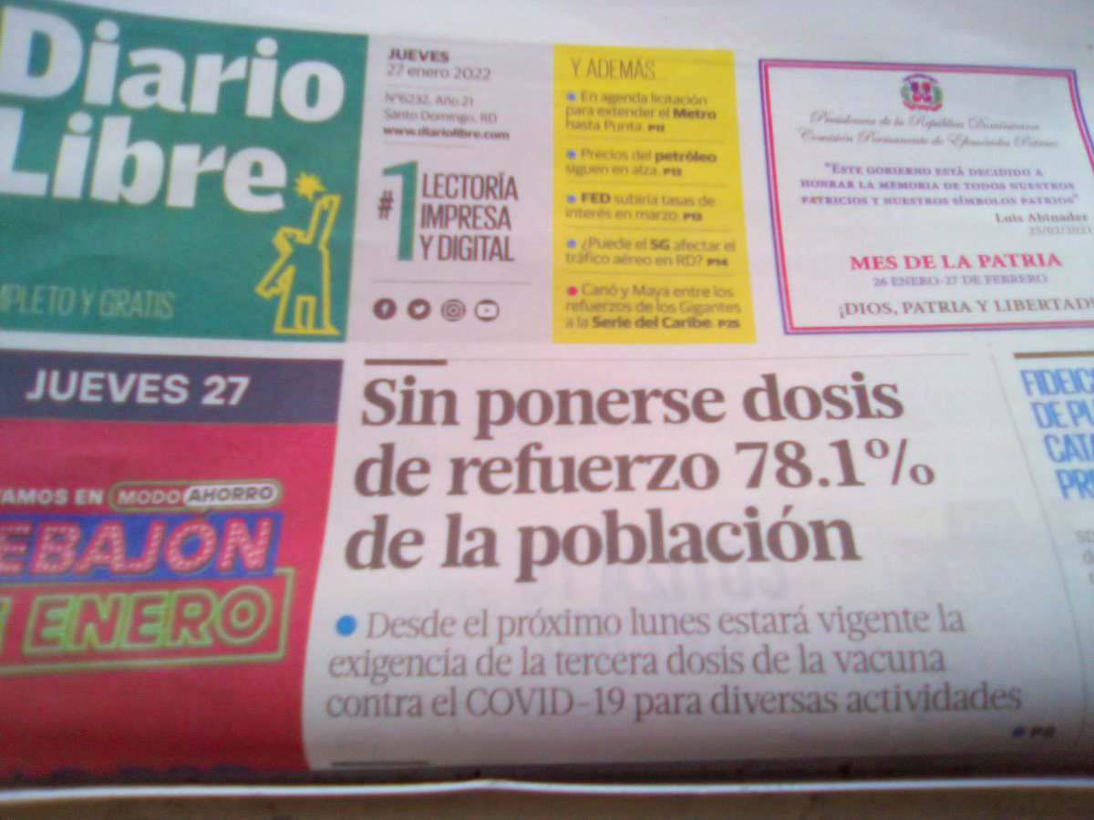 YANSEGURAM's tweet photo. El gobierno contrario a toda lógica pretende obligar a los ciudadanos a vacunarse, PREPÁRENSE PARA EL CAOS y el desorden que la aplicación de la resolución 00069 generará, pues no hay forma de vacunar en 4 días 80% de población; ¡LUCHAREMOS!. #RDProtesta6Feb #DictaduraSanitariaRD https://t.co/picpHZnmP3