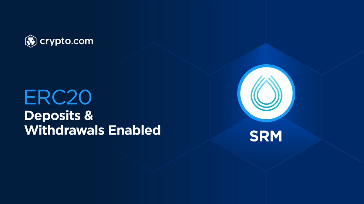 cryptocom's tweet photo. Deposits and withdrawals of $SRM via ERC20 have just been enabled on the https://t.co/vCNztATkNg App. 

Deposit now 👉 https://t.co/TAz25EjL51

@ProjectSerum https://t.co/2zHXsGdjNZ
