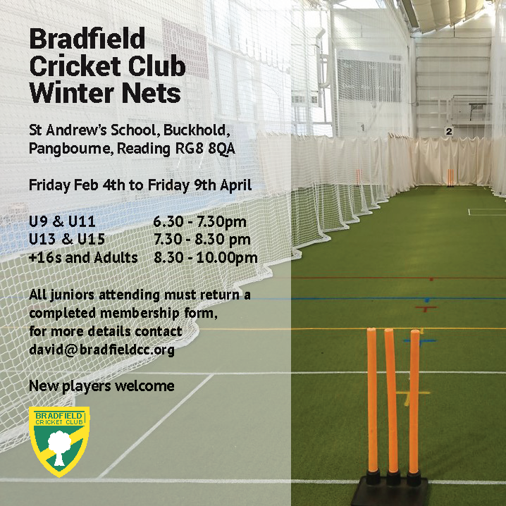 Indoor nets and training start on Feb 4th, we look forward to seeing you there