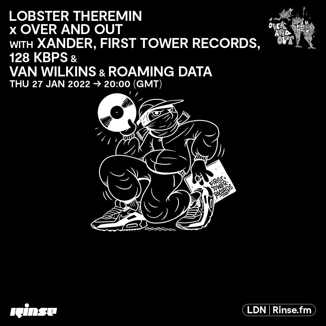 RinseFM's tweet photo. Up at 8PM is @lobstertheremin x #OverAndOut with #Xander, #FirstTowerRecords, #128kbps and #VanWilkins & #RoamingData on https://t.co/Q0ed1ktSEG + 106.8FM
#RinseFM https://t.co/9ojHzRU11n