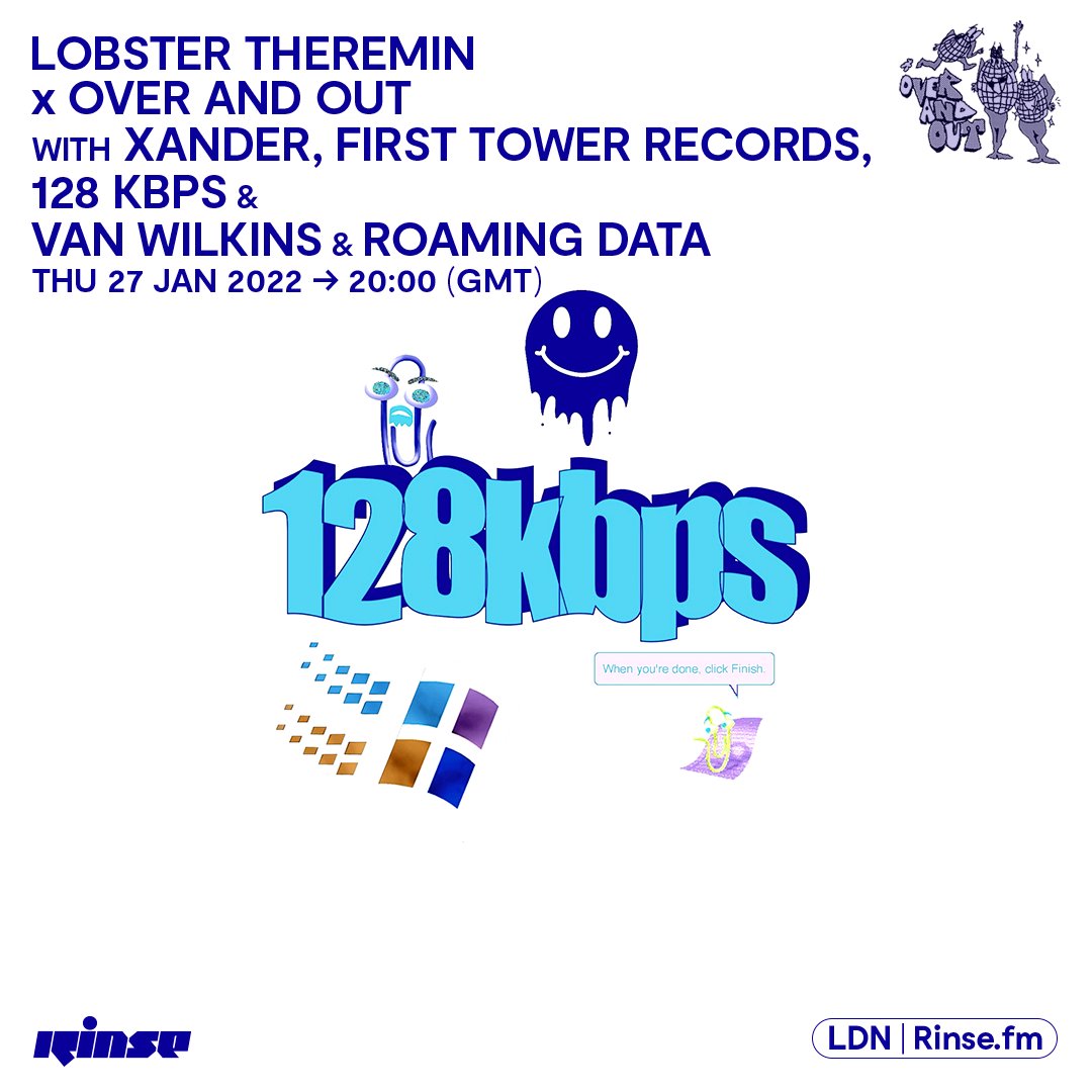 RinseFM's tweet photo. Up at 8PM is @lobstertheremin x #OverAndOut with #Xander, #FirstTowerRecords, #128kbps and #VanWilkins & #RoamingData on https://t.co/Q0ed1ktSEG + 106.8FM
#RinseFM https://t.co/9ojHzRU11n