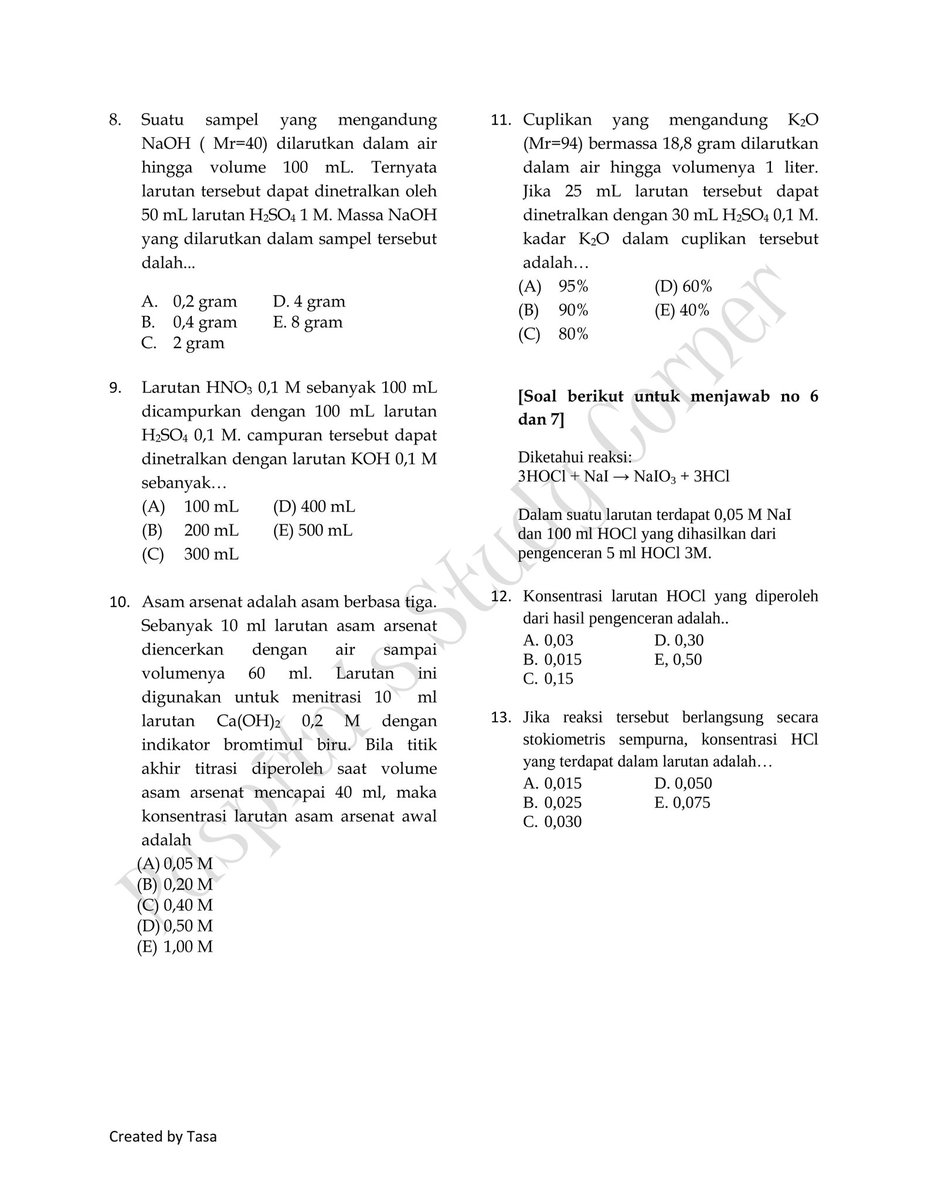 Chemstud12's tweet photo. Latihan Soal https://t.co/GtjEQr0hj4