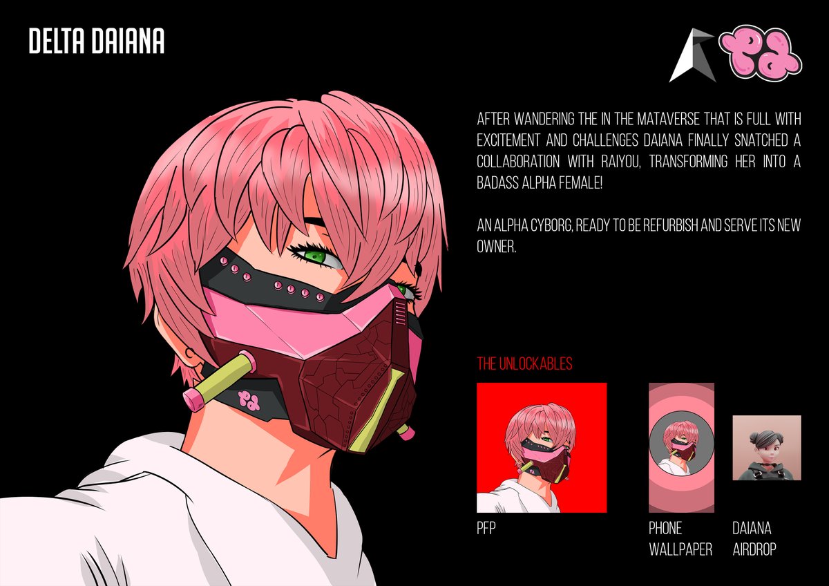 raiyou___'s tweet photo. Raiyou x @personadaiana Cyborg - currently 0.07 bid by anonymous kimemo. Can anyone fight it? Ends at 11.59am today! Winner will get a Daiana airdrop from the creator!
https://t.co/znd9voYo9v
#LetTheWarBegin https://t.co/kRNziQJk5S