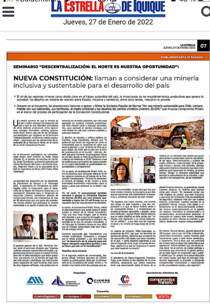 aiigremio's tweet photo. Noticia | Nueva Constitución: Llaman a considerar una minería inclusiva y sustentable para el desarrollo del país.

Lee la nota en 👉 https://t.co/C2TzkNDxGP

#AII #YoContratoLocal https://t.co/CW8mb81zt9