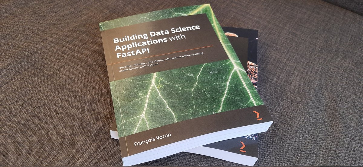 tiangolo's tweet photo. Look what I got in the mail, @fvoron wrote a book about @FastAPI and @PacktPub sent me a copy (and another one about https://t.co/Fd1pXG0xyZ). 🤓📖🎁 https://t.co/vI42sTYwlL