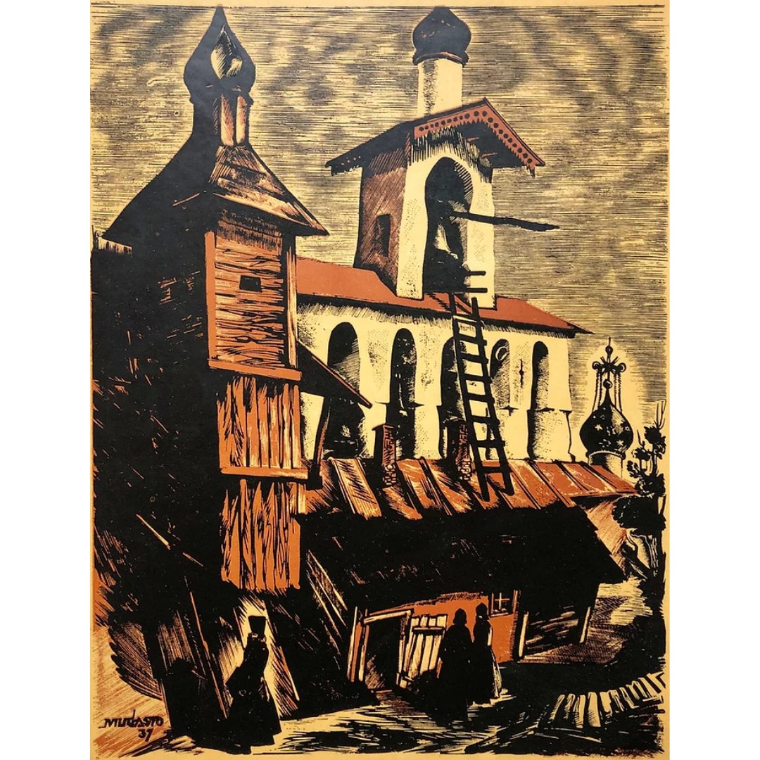 RiosArt.Gallery  #Artworks with #NFT 

Hando Mugasto (1907 – 1937) Estonia
Artworks: Man and #Monastery Petseri
Color engraving on a wood