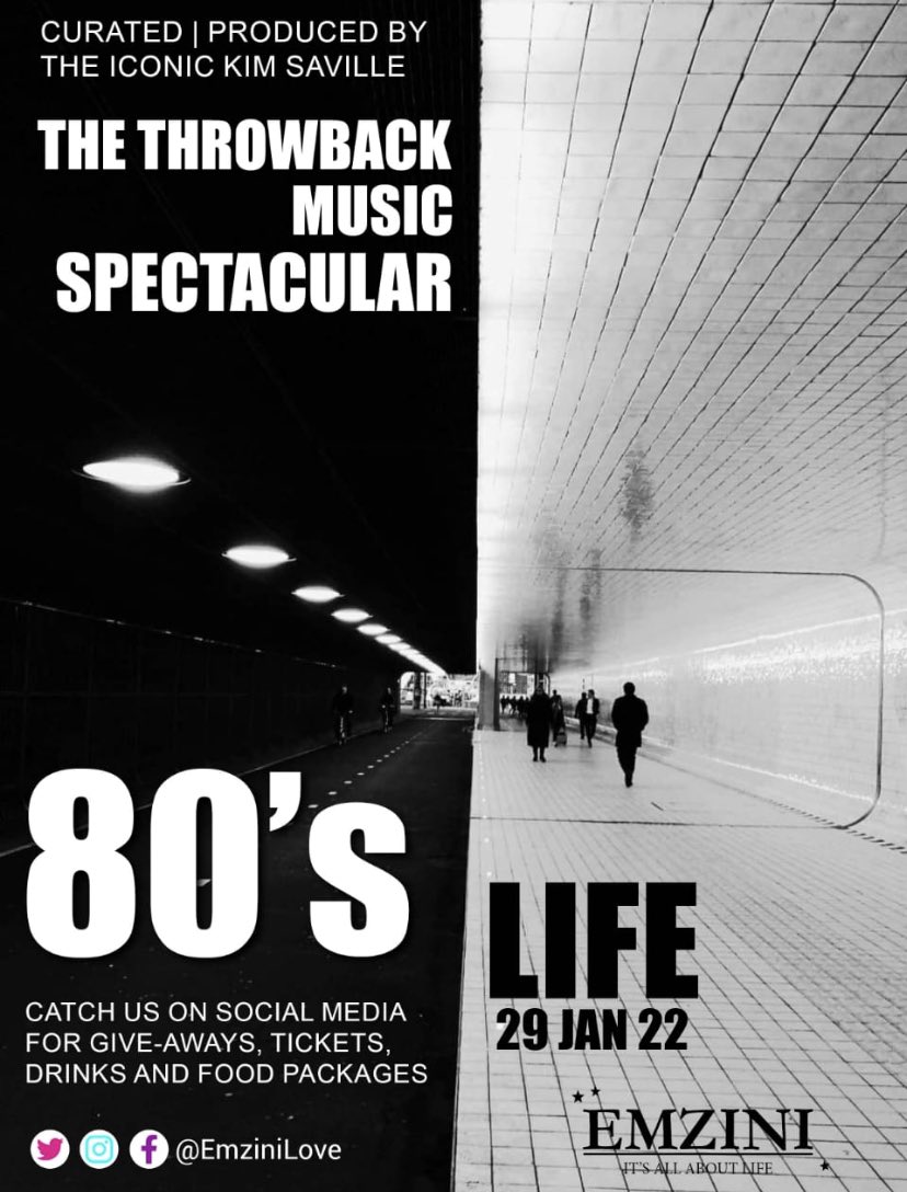 .<a href="/EmziniLove/">EmziniWestdene</a> host the “80’s Life Throwback Music Spectacular” curated by the iconic Kim Saville

#EmziniLove #WeLikeThings