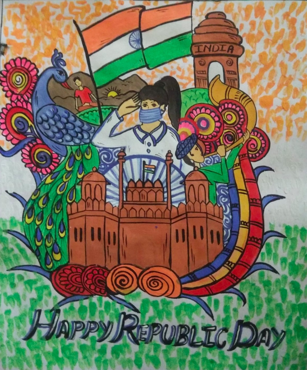 24 Easy & Simple Republic Day Drawings For Kids