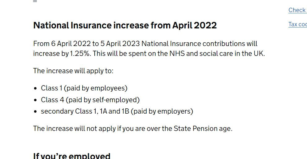 Dear <a href="/hmtreasury/">HM Treasury</a> please could you change the gov.uk website which is giving MISLEADING information about the NI rise.  It says it is a 1.25% rise. That is not correct for most it is a rise of just over 10%.  The rate is rising by 1.25% points.  See below