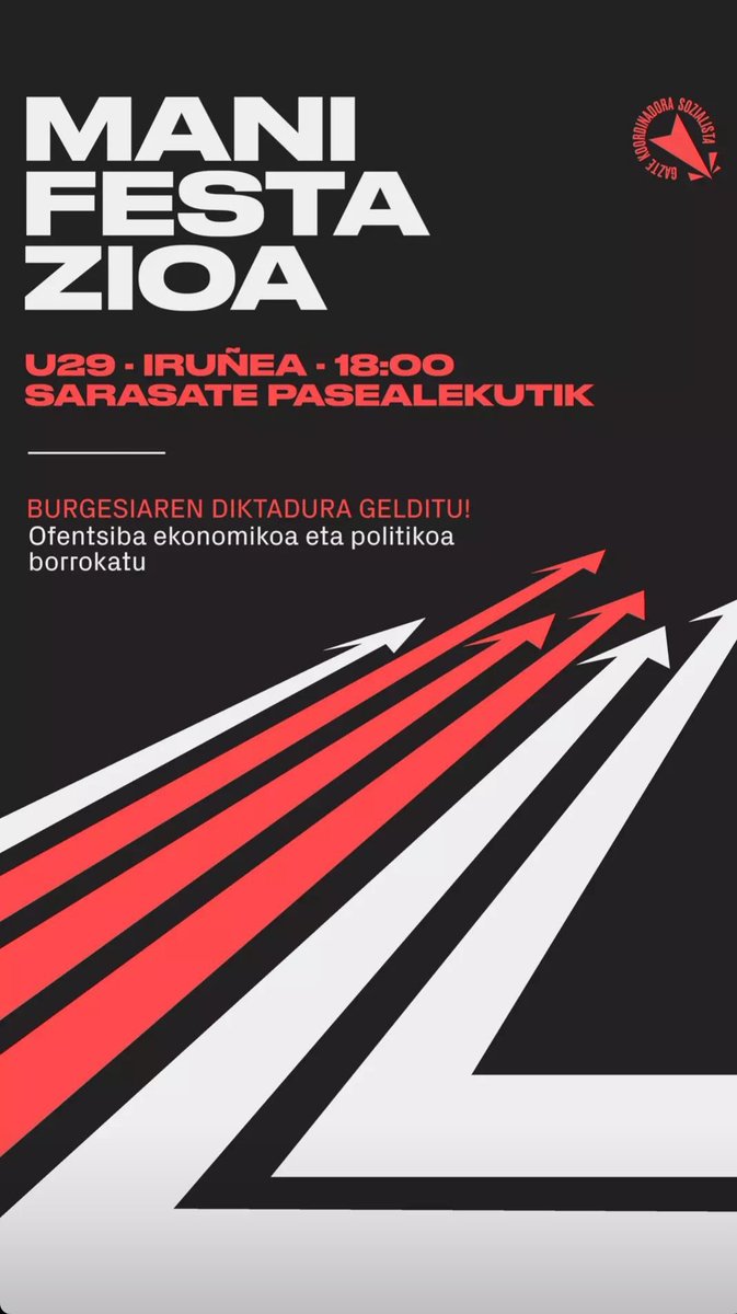 IGITAIA1's tweet photo. Bizitzaren garestitze orokor bat bizi dugu eta politikari profesionalek ez dute inola ere ez miseria hori gainditzeko borondate ezta gaitasunik.
Horregatik kalera irtetzeko eta fartsa horretatik kanpo antolatzeko beharra ikusten dugu.
#U29Mobilizatu 
@GKSozialista https://t.co/ckOTnMNp99