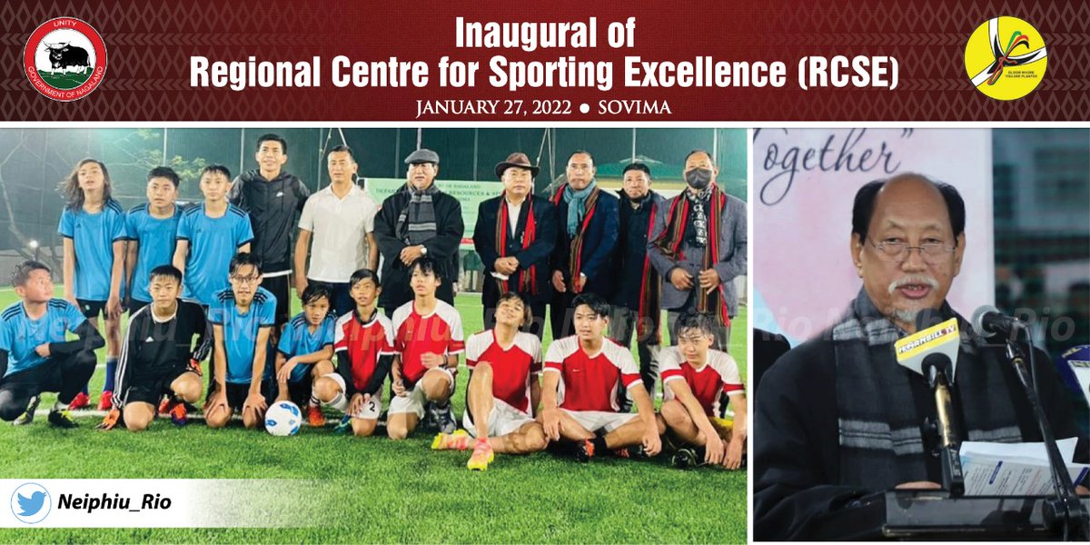 Inaugurated Regional Centre for Sporting Excellence in the presence of <a href="/ChekrovoluS/">Chekrovolu Swuro</a> <a href="/bhaichung15/">Bhaichung Bhutia</a> <a href="/Gillracing/">Gaurav Gill</a> <a href="/abumetha/">abu metha</a>. State Govt will make efforts to further improve sports infra across different dists. for Naga youths to hone their skills &amp; excel in the field of games &amp; sports