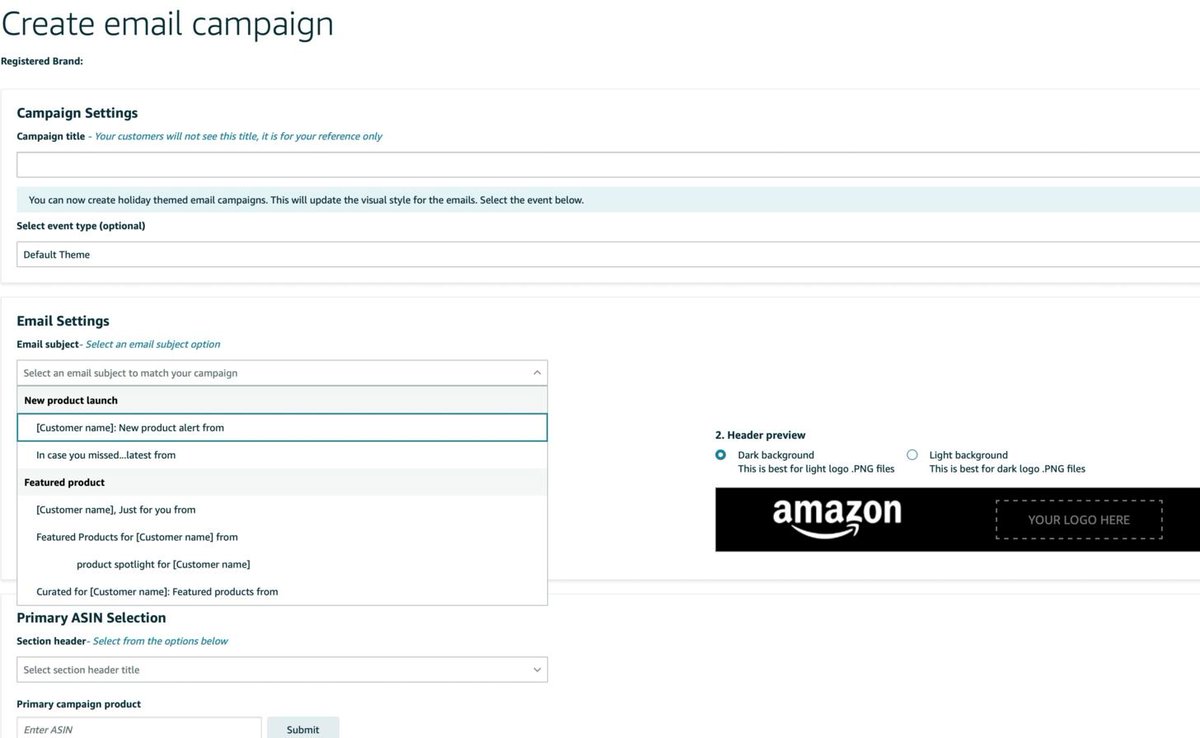 _The_Killa_'s tweet photo. I tweeted this morning about Amazon letting #Brands  communicate with their customers and then... Boom! 
The ability to run #Email campaigns on #Amazon has finally been rolled out to Seller Central! https://t.co/aIEZfc5NJY