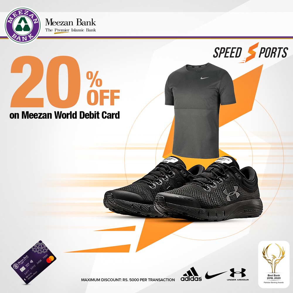 MeezanBankLtd's tweet photo. Enjoy 20% off at Speed Sports with your Meezan Bank World Debit Card!

To view offer details, visit: https: https://t.co/bLmRXEV2dZ

For more deals &amp; discounts, visit: https://t.co/orvrtRUYWz

*Terms &amp; Conditions Apply

#MeezanBank #IslamicBanking #Discounts #SpeedSports https://t.co/mRAfNOBZy3