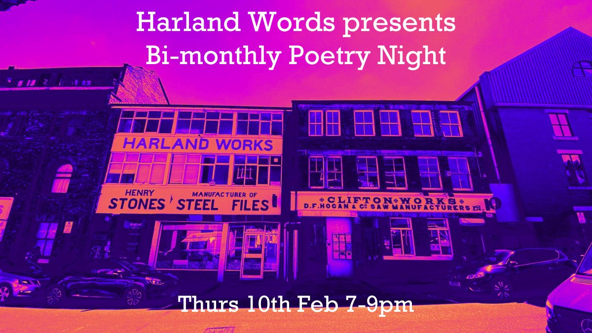Hello everyone, tickets now available for our donation/pay as you feel evening of poetry 😊 with @SuzannahEvans & #SheffieldPoetLaureate @warda_ahy plus more #poets to be announced..Please go to harlandworks.co.uk/whatson for tickets.
