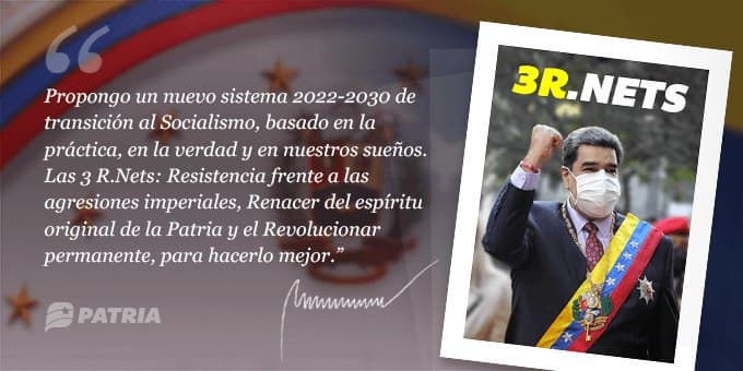 #ULTIMAHORA || Continúa la entrega del Bono 3R.Nets enviado por nuestro Pdte. <a href="/NicolasMaduro/">Nicolás Maduro</a> a través del Sistema <a href="/CarnetDLaPatria/">Carnet de la patria</a>.

La entrega tendrá lugar hasta el 29 de Enero de 2022

<a href="/MSVEnContacto/">Somos Venezuela | MSVEnContacto</a> #TuiteroPatria #27Ene #VenezuelaVictoriosa