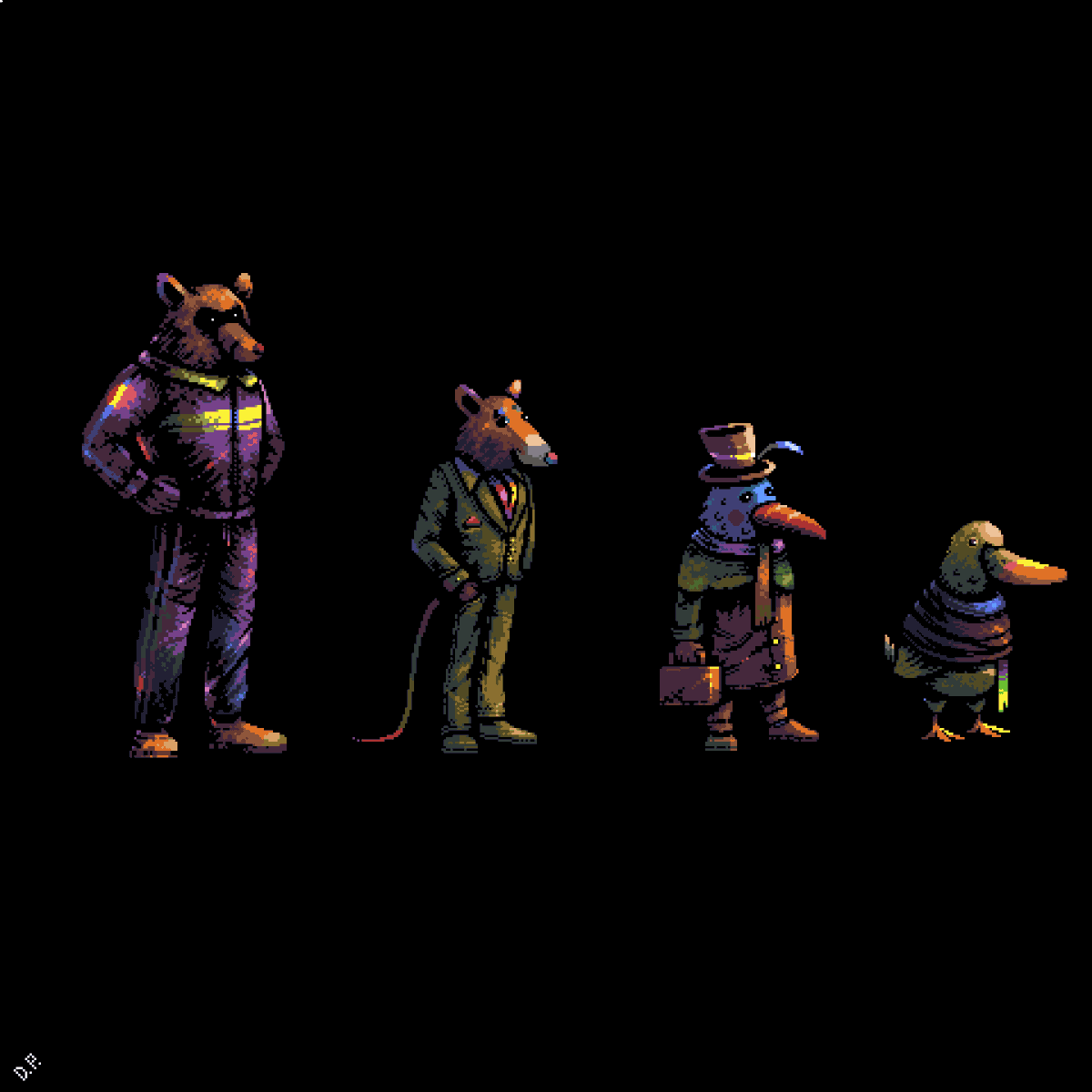 I mostly draw backgrounds, but sometimes also draw characters
#characterdesign #pixelart #ドット絵 