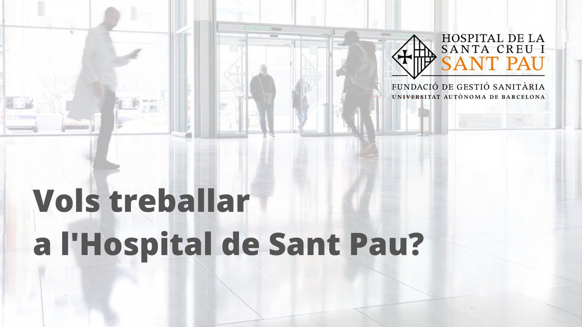 L'Hospital de Sant Pau publica convocatòries de treball de diferents perfils. 

Més informació 👇🏼
santpau.cat/ca/web/public/…