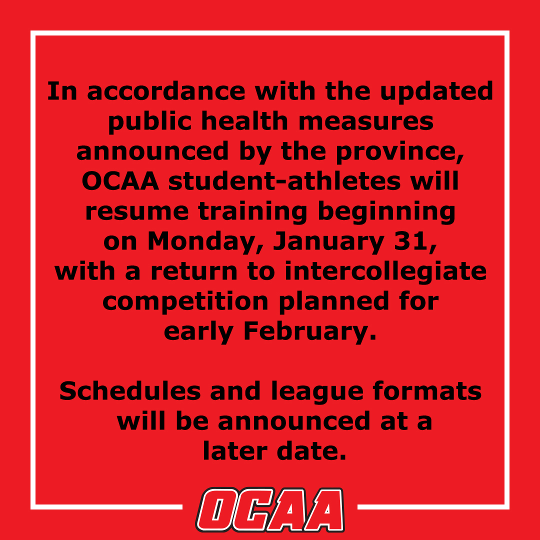 A statement from <a href="/TheOCAA/">Ontario Colleges Athletic Association</a> 👇