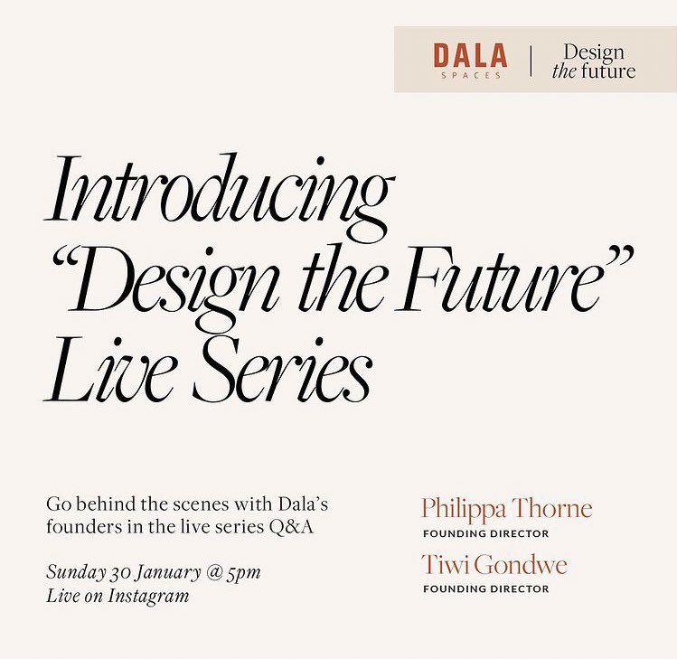 Join us this Sunday on IG live as our founders introduce the ‘Design the Future Live Series’. Conversations and open discussions, facilitated by DALA, on the Design Sector in ESwatini. A growing industry and one that is essential for a flourishing future.
#TiniTwitter